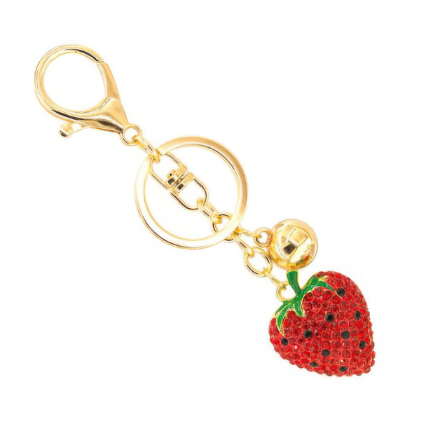 Red Strawberry Jeweled Keychain-52197