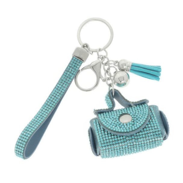 Mini Leather Purse Earbud Case Keychain-51499