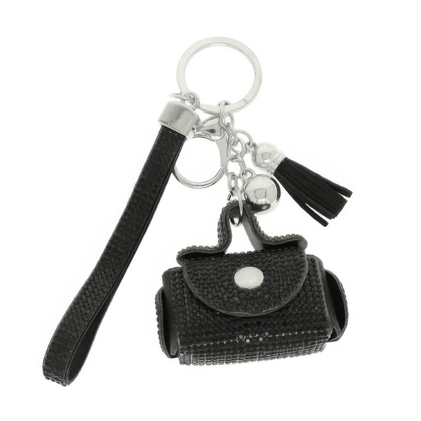 Mini Leather Purse Earbud Case Keychain-51499