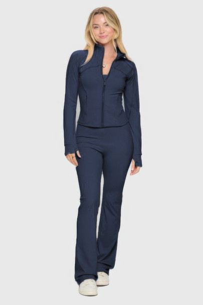 Premium Yoga Jacket W/jumpsuit Set-46276