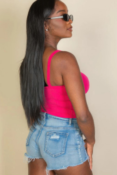 Solid Strap Tank Top     -45579