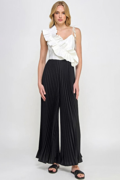 Cami Asymmetrical Ruffle Detail Pleated Bottom Jumpsuit-43794 Cami Asymmetrical Ruffle Detail Pleated Bottom Jumpsuit-43794