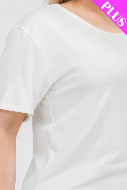 Plus Size Basic Short Sleeve T-shirt-44284