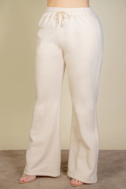 Plus Size Drawstring Waist Slant Pocket Sweatpants-44055