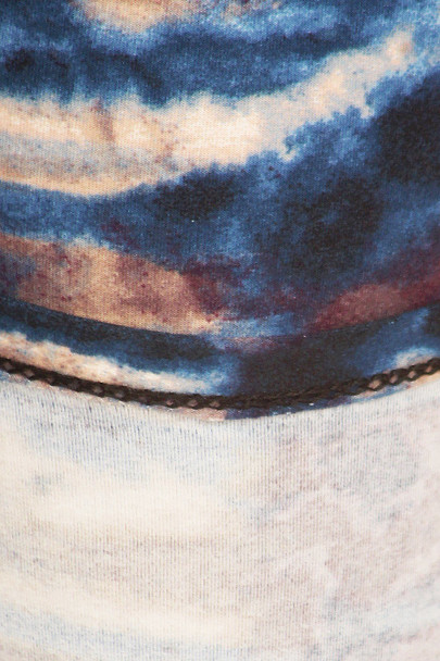 Yoga Style Banded Lined Tie Dye Printed Knit Legging With High Waist-34904