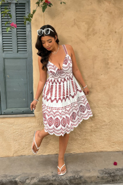 Plus Size Sleeveless Printed V Neck Woven Fit Dress-49278 Plus Size Sleeveless Printed V Neck Woven Fit Dress-49278