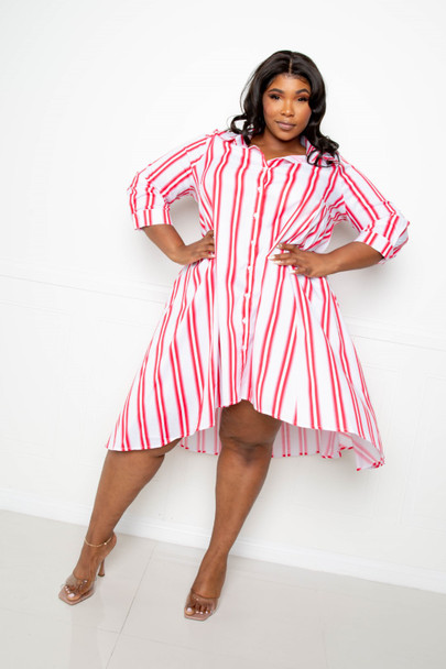 Stripe Shirt Dress-36180 Stripe Shirt Dress-36180