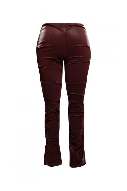 Velvet Pu Ruched Pants-47959