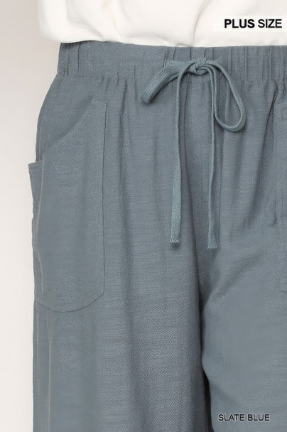 Frayed Wide Leg Pants With Pockets-40208 Frayed Wide Leg Pants With Pockets-40208
