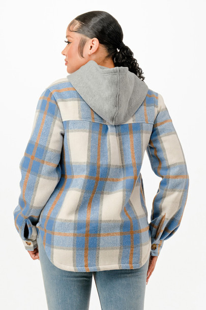 Hooded Plaid Jacket    -51839