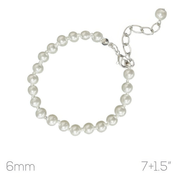 White Pearl Beaded Adjustable Bracelet-52280