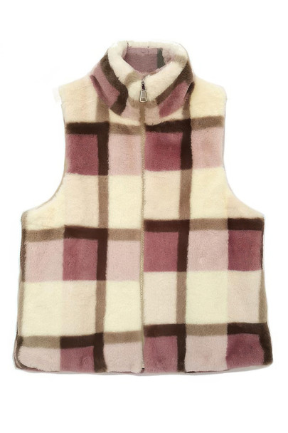 Plaid Faux Fur Vest-46974