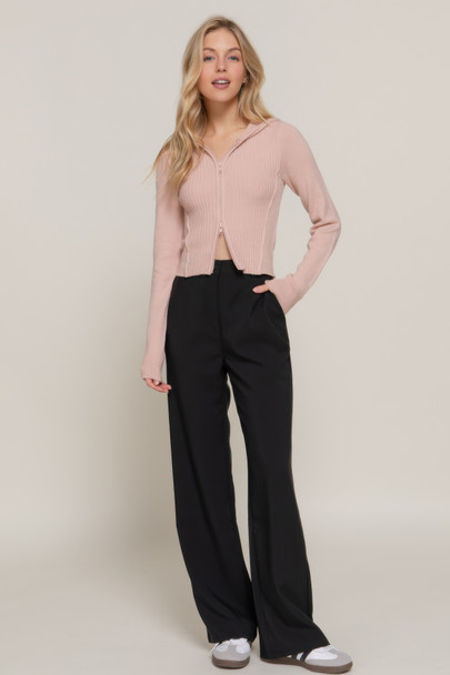 2-way zip closure sweater hoodie cardigan        -45044 2-way zip closure sweater hoodie cardigan        -45044