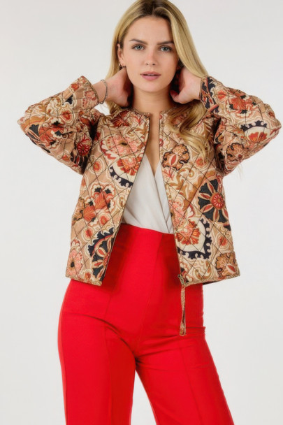 Zip Up Multi-print Jacket-44889