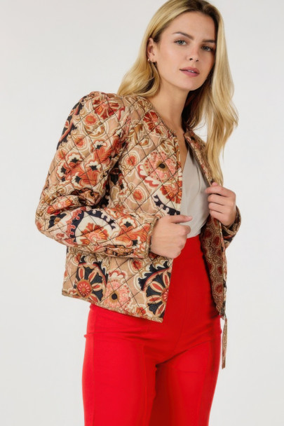 Zip Up Multi-print Jacket-44889