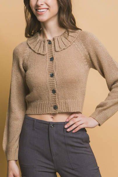 Short collard sweater-44794