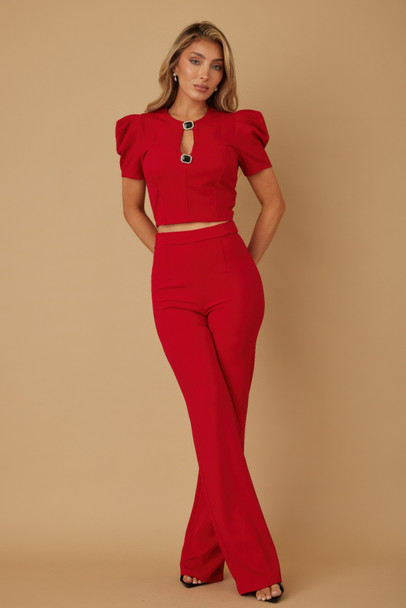 Puff Cap Sleeve Jewel Detail Sets-51951