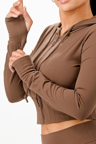 Butter Soft Crop Hoodie And Flare Pants Set-51804