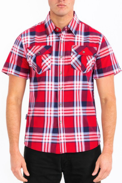 Mens Checkered Two Pocket Shirt-48938