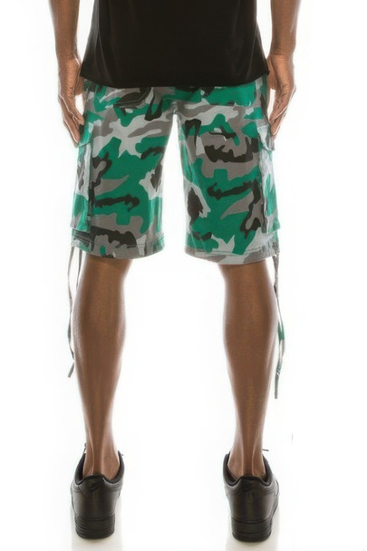 Men's Camo Belted Cargo Shorts-44440