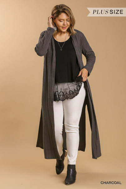 Open Front Long Body Cardigan-40467