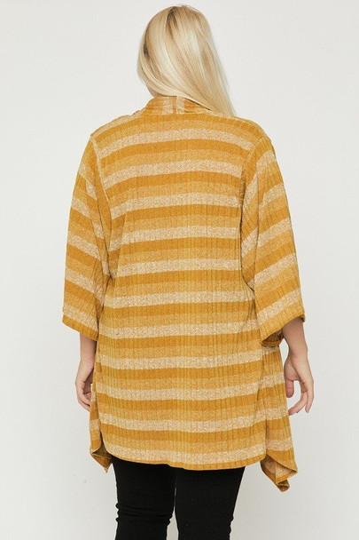 Kimono Style Striped Cardigan-36813