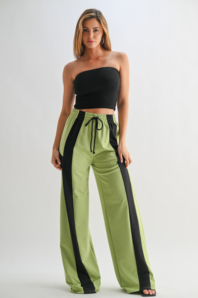 Color Block Wide Leg Lounge Pants-48400