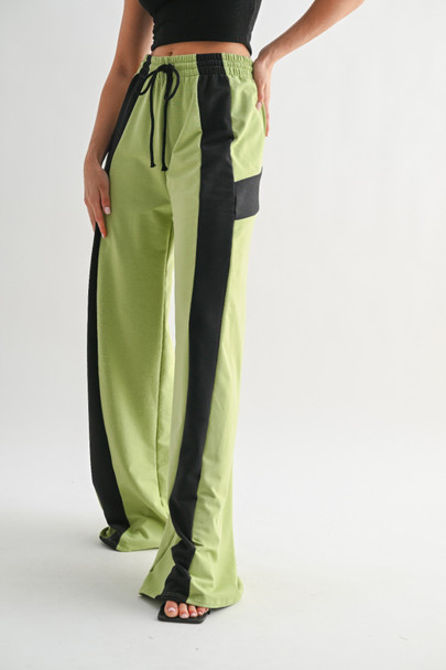 Color Block Wide Leg Lounge Pants-48400