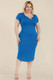 Plus Size Split Neck Bodycon Midi Dress-42264