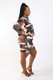 Camo Printed Crop Top And Biker Short Set-42232