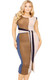 Plus knitted sleeveless colorblock waist tie dress-44564