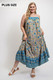 Floral And Aztec Print Drop Down Maxi Dress With Spaghetti Strap-43860