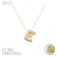 18k Gold Plated Cz Pave Bubble Letter Necklace-52170