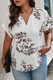 Plus Size Floral Print V Neck Loose Blouse-49934