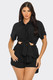 Front Tie Back Oversized Slit Top And Shorts Set       -48826