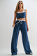 Drawstring Lounge Pants & Crop Top Set-48404 Drawstring Lounge Pants & Crop Top Set-48404