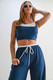 Drawstring Lounge Pants & Crop Top Set-48404 Drawstring Lounge Pants & Crop Top Set-48404