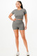 Ribbed Seamless T-shirt And Bike Shorts Set          -50225