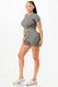 Ribbed Seamless T-shirt And Bike Shorts Set          -50225
