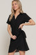 Button Down Side Bow Linen Effect Mini Dress         -47358