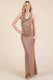 Cowl Neck Cross Back Shirring Maxi Dress-47310