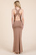 Cowl Neck Cross Back Shirring Maxi Dress-47310