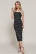 Straight Neck Stripe Spring Sweater Dress        -47089