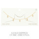 Gold Plated Teardrop Cz Station Necklace-51664