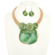 Pectoral Style Spiral Stone Necklace Set-51653
