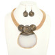 Pectoral Style Spiral Stone Necklace Set-51653