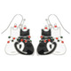 Christmas Enamel Cat Pair Dangle Earrings-52094