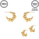 Flash-plated Beaded Ball Hoop Earrings-52055