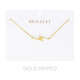 Women's Gold Dipped Lightning Bolt Chain Bracelet-51699