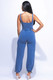 Washed Jumpsuit With Adjustable Ankle   -44631